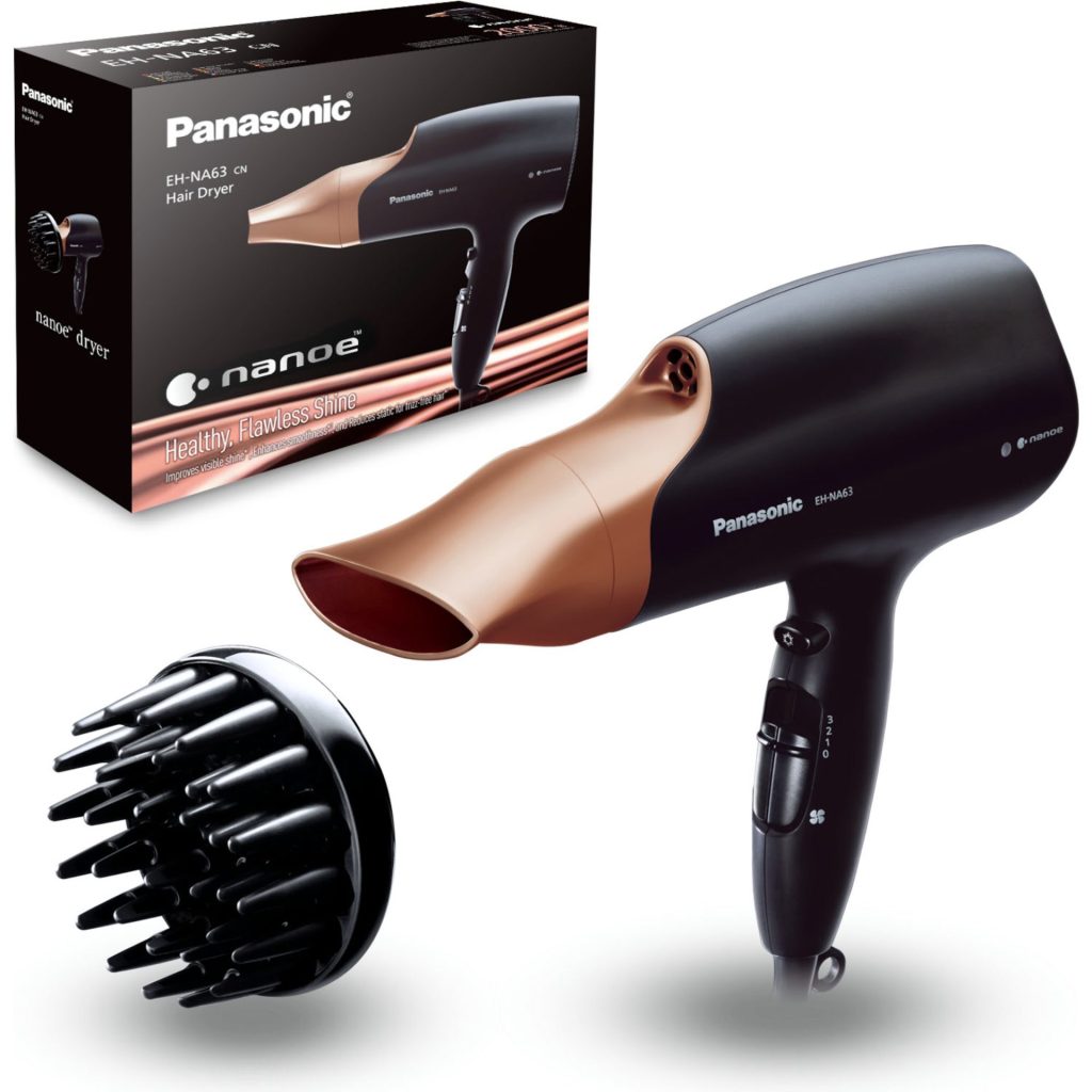 Jak používat fén s difuzérem? 38 Panasonic EH-NA63 vysoušeč vlasů s technologií nanoe (2000W, 3 nastavení rychlosti, 4 teploty, difuzor pro sušení kudrlinek), černá a zlatá