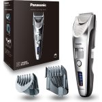 Panasonic ER-SC60 Premium zastřihovač vlasů (čepele s úhlem 45 stupňů, rychlý lineární motor, 39 nastavení délky 0,5-20mm, nabíjecí stojan), stříbrná