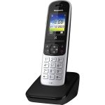 Panasonic KX-TGH710 digitální bezdrátový telefon (přehledný 1,8" displej, bateriové napájení, kniha kontaktů až 200 čísel), stříbrná