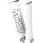 Panasonic KX-TGK210 bezdrátový pevný telefon (blokování nežádoucích hovorů, polyfonní vyzváněcí tóny, 1,5" LCD displej, režim ECO), bílá