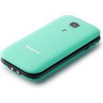 Panasonic KX-TU400 flip telefon pro seniory (snadné ovládání, hands-free prioritní hovory, dlouhá životnost baterie), modrá