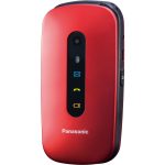 Panasonic KX-TU456 flip telefon pro seniory (telefonní seznam, záznam hovorů, hands-free prioritní hovory), červená