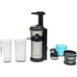 Panasonic MJ-L500 nízkorychlostní odšťavňovač (45 ot / min, šroub z nerezové oceli, víčko na mražené ovoce, zachovává nutriční hodnotu), černá