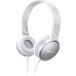 Panasonic RP-HF300 stylová kabelová sluchátka přes uši s mikrofonem (30mm neodymový magnetický měnič, skládací dovnitř, pohodlné), bílá