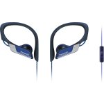 Panasonic RP-HS35 klipsová sportovní sluchátka (kabelová, 14,3mm měniče, 10Hz-25kHz, voděodolná IPX2, nastavitelný závěs), modrá