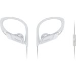 Panasonic RP-HS35 klipsová sportovní sluchátka (kabelová, 14,3mm měniče, 10Hz-25kHz, voděodolná IPX2, nastavitelný závěs), bílá