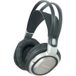 Panasonic RP-WF950 bezdrátová náhlavní souprava (rádiové pásmo 863-865MHz, až 100m, systém prostorového zvuku, nabíjecí stanice), černá a stříbrná