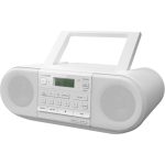 Panasonic RX-D552 přenosný DAB+ rádiový přijímač s vysokým výkonem 20W (CD, Bluetooth, USB, 8cm reproduktory, Sound Booster, bateriový), bílá