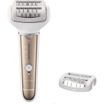 Panasonic ES-EL3A epilator se 2 nástavci pro péči o celé tělo (širší, pohyblivá hlava, 60 pinzet, 3 rychlosti, mokré a suché), bílá a zlatá