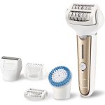 Panasonic ES-EL7B epilator se 6 nástavci pro péči o celé tělo (širší, pohyblivá hlava, 60 pinzet, 3 rychlosti, mokrý/suchý), bílá a zlatá