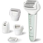 Panasonic ES-EY70A epilátor s 5 nástavci (dvojité disky, flexibilní široká hlava, holicí hlava, výsuvný trimr, péče o nohy), zelená