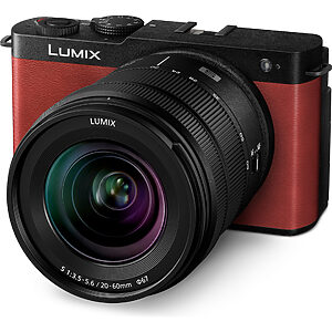 Panasonic DC-S9K Lumix kompaktní Full-Frame bezzrcadlovka DC-S9 + objektiv S-R2060 (24,2 MP, flexibilní rámování, LUMIX Lab), červená