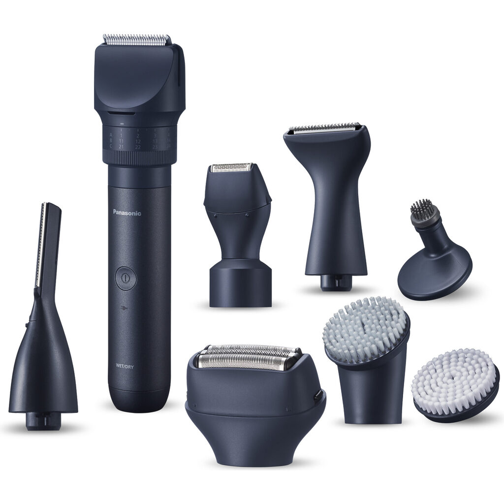 Den otců 2025 9 Panasonic XSHAPE TRIM MULTISHAPE modulární systém osobní péče - zastřihovač vousů, kartáček na obličej (ER-CTW1, ER-CBL1, ER-CDT1, ER-CFB1)