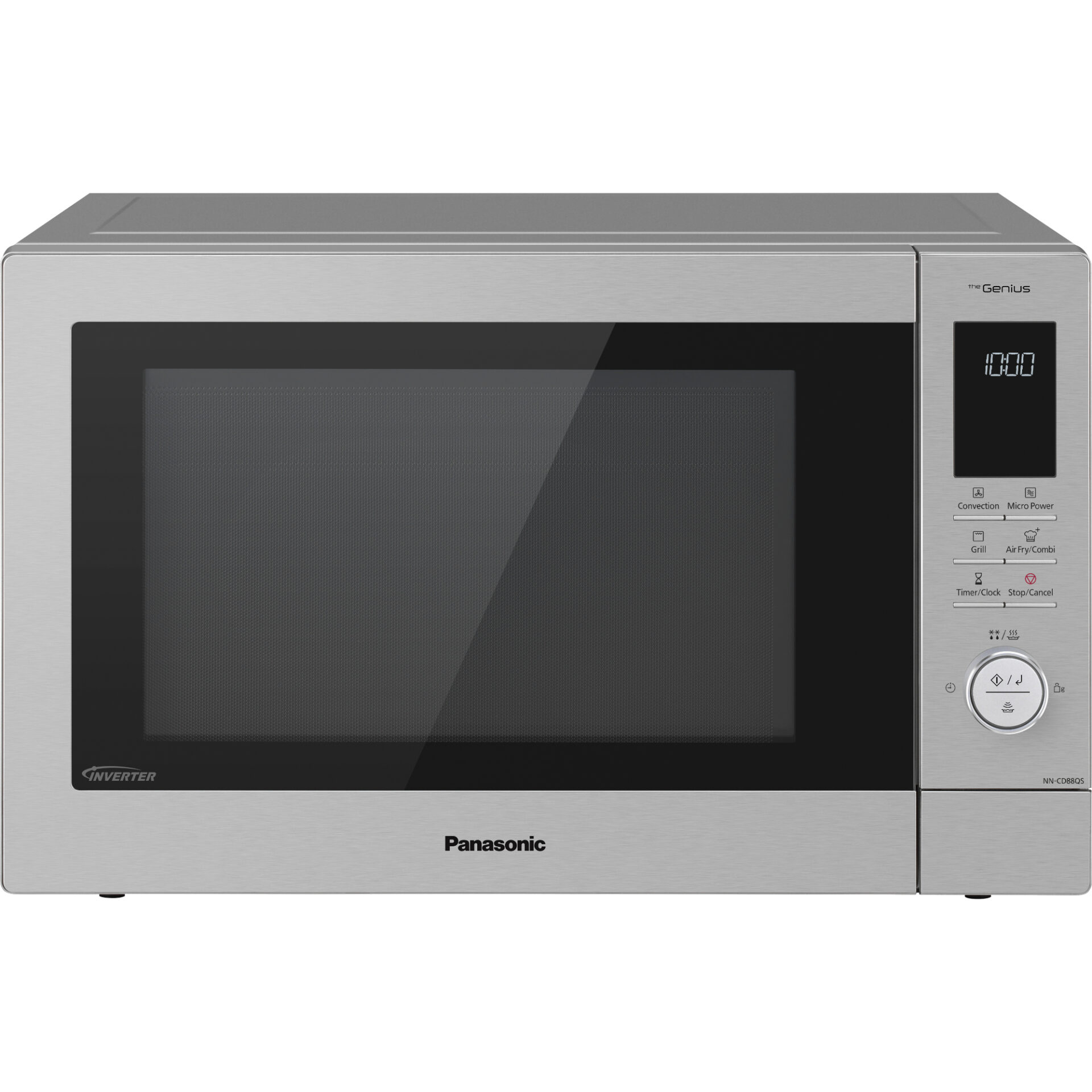 Panasonic NN-CD88QS invertorová mikrovlnná trouba s grilem (34 l, 1000 W, 27 automatických programů, dětská pojistka), stříbrná