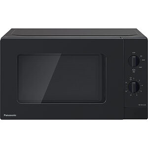 Panasonic NN-SM22QB kompaktní mikrovlnná trouba (800W, 5 úrovní výkonu, otočný talíř o průměru 255 mm, ovládání otočným ovladačem), černá