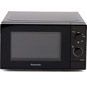 Panasonic NN-SM22RB kompaktní mikrovlnná trouba (800W, 5 úrovní výkonu, otočný talíř o průměru 255 mm, ovládání otočným ovladačem), černá
