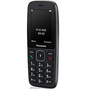 Panasonic KX-TF400 snadno použitelný 4G mobilní telefon pro seniory (2,4" displej, fotoaparát, hands-free, Bluetooth, doba hovoru až 5 hodin), černý