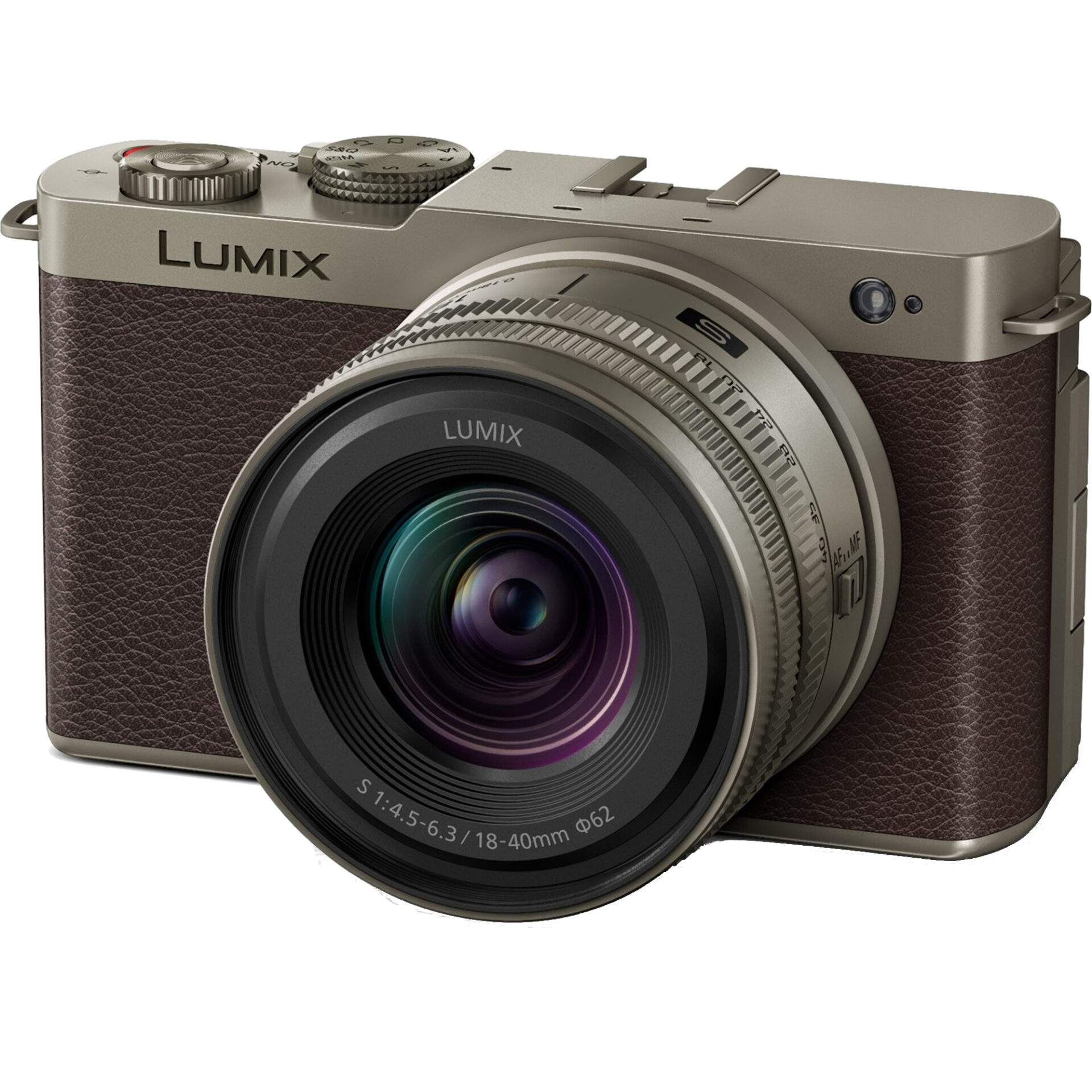 Panasonic DC-S9N Lumix kompaktní Full-Frame bezzrcadlovka DC-S9 + objektiv S-R1840 (24,2 MP, flexibilní rámování, LUMIX Lab), titanium gold