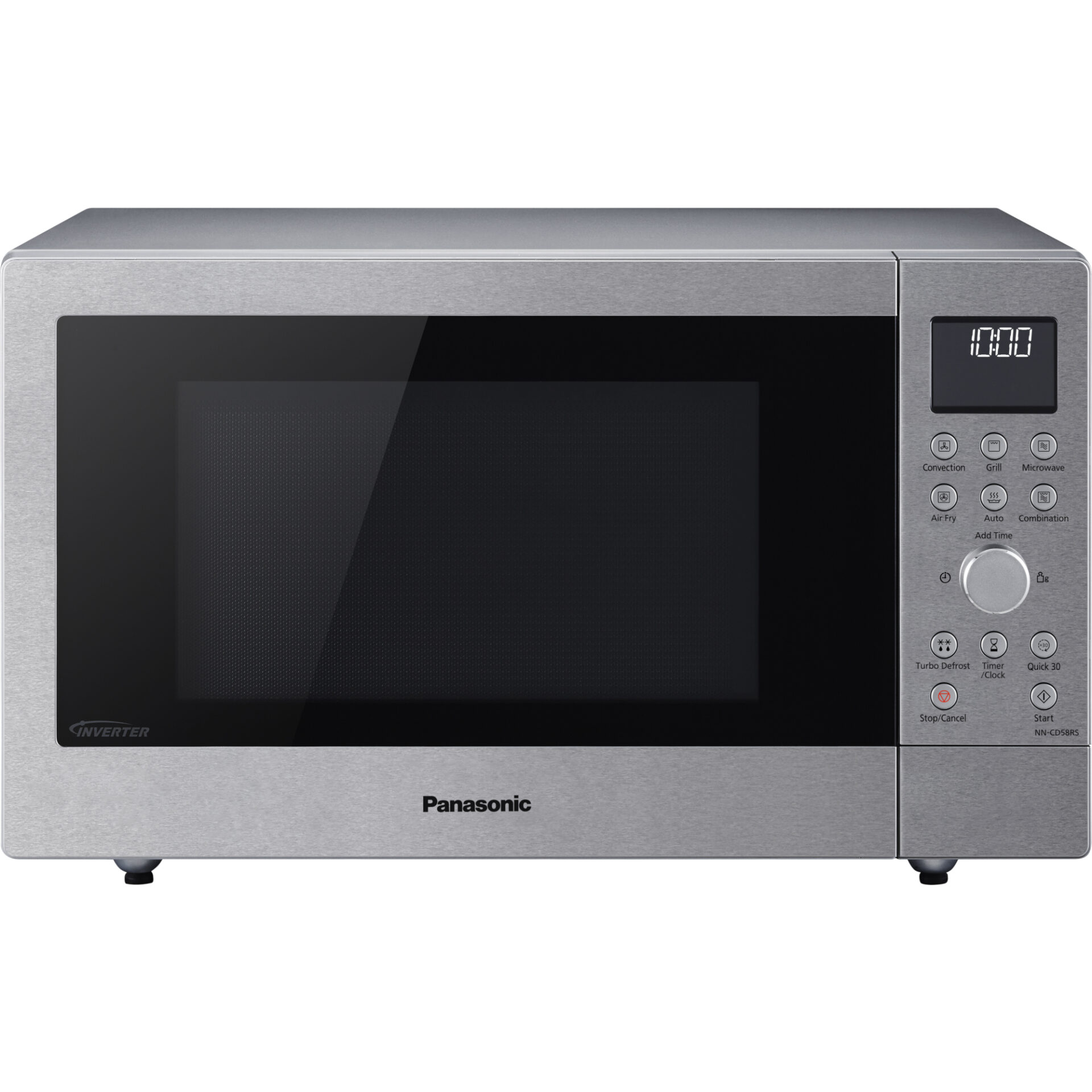 Panasonic NN-CD58RS mikrovlnná trouba Inverter Slim s grilem a funkcí Air Fry (1000 W, horkovzdušná trouba, 27 l, koš na smažení bez tuku), nerezová